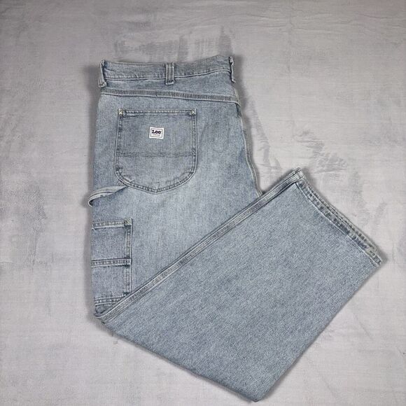 Lee Carpenter Loose Fit Workwear Union Fade Blue Denim Jeans Men’s 48x30 NWT - Picture 1 of 11